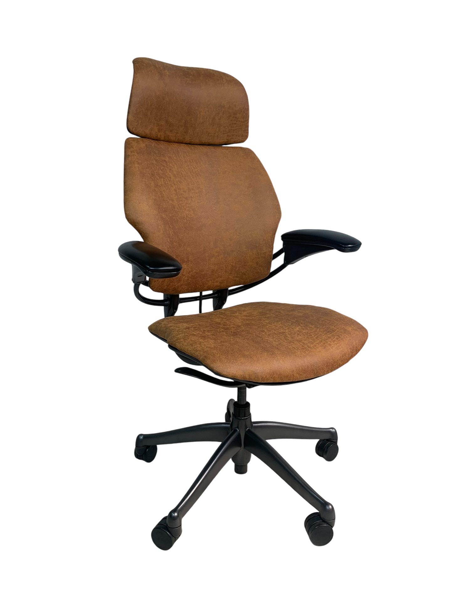 Humanscale Freedom Highback Distressed Brown Leather