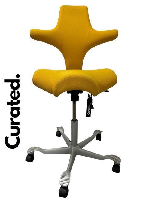 HAG Capisco Yellow Saddle Seat Fully Loaded
